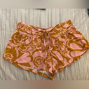 Free People Pink and Orange Retro Shorts Size Medium